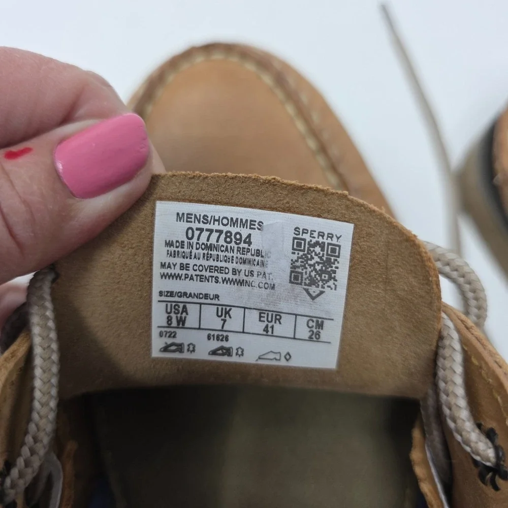 Sperry Topsider Boat Shoes Mens 8W Brown Lace Up Round Toe Casual Comfort